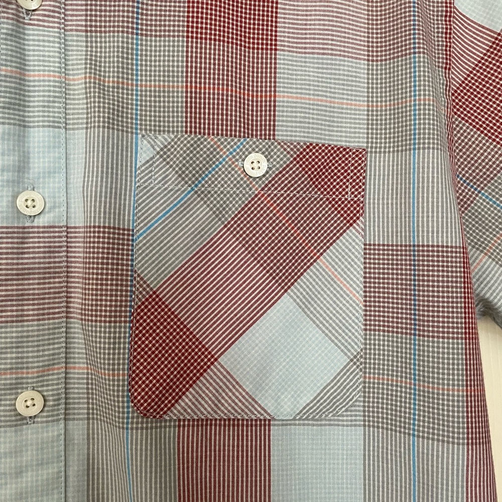 Patagonia Men's Casual Red and Gray Checkered Shirt - Picture 3 of 4